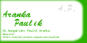 aranka paulik business card